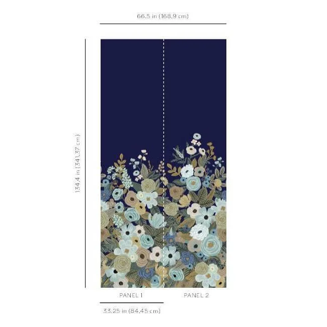 Rifle Paper Co. Garden Party wallpaper, color Navy, SKU RI5191M