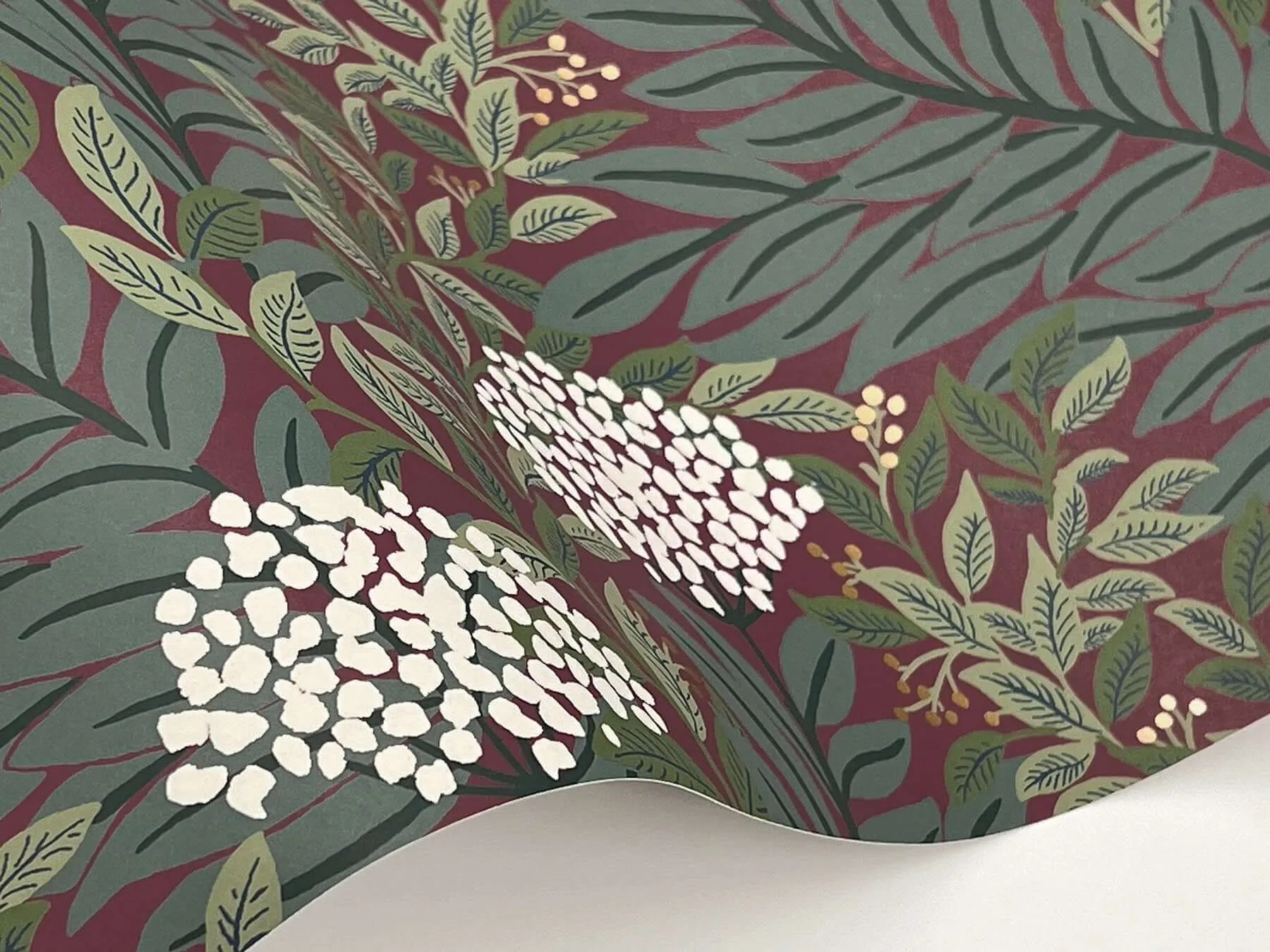 Rifle Paper Co. Highgrove - Burgundy Wallpaper | Buy Online Rifle Paper Co. Highgrove wallpaper, color Burgundy, SKU RF7506