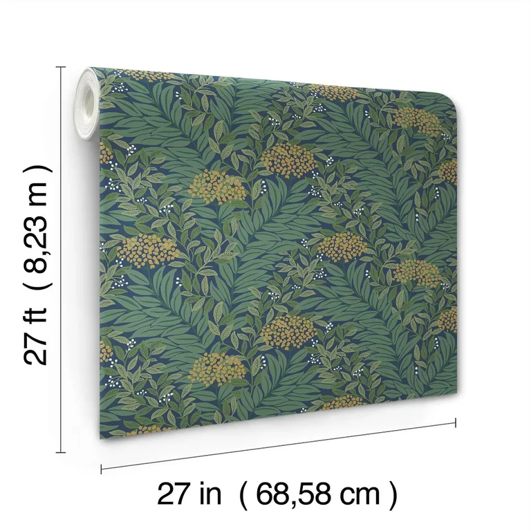Rifle Paper Co. Highgrove wallpaper, color Navy, SKU RF7505