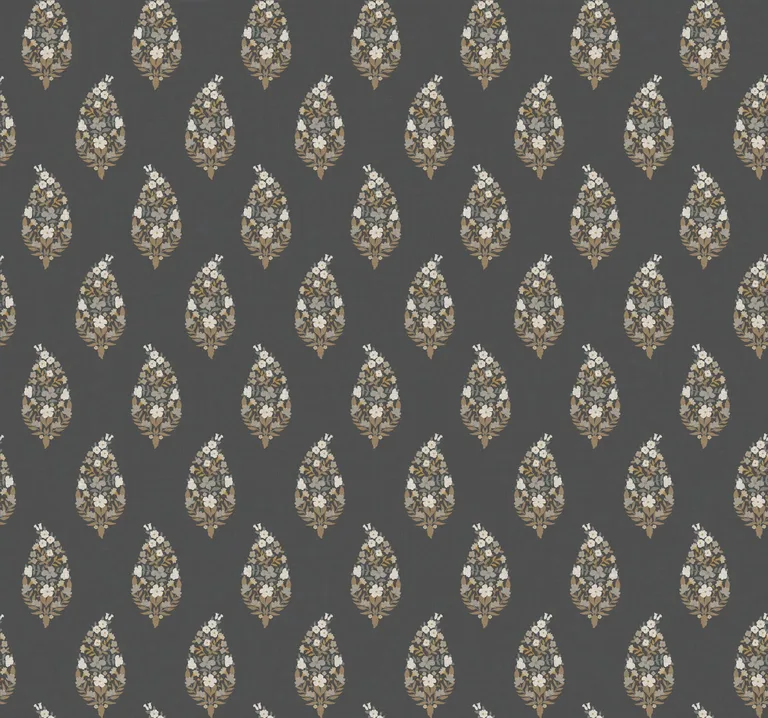 Rifle Paper Co. Paisley wallpaper, color Black, SKU RF7472