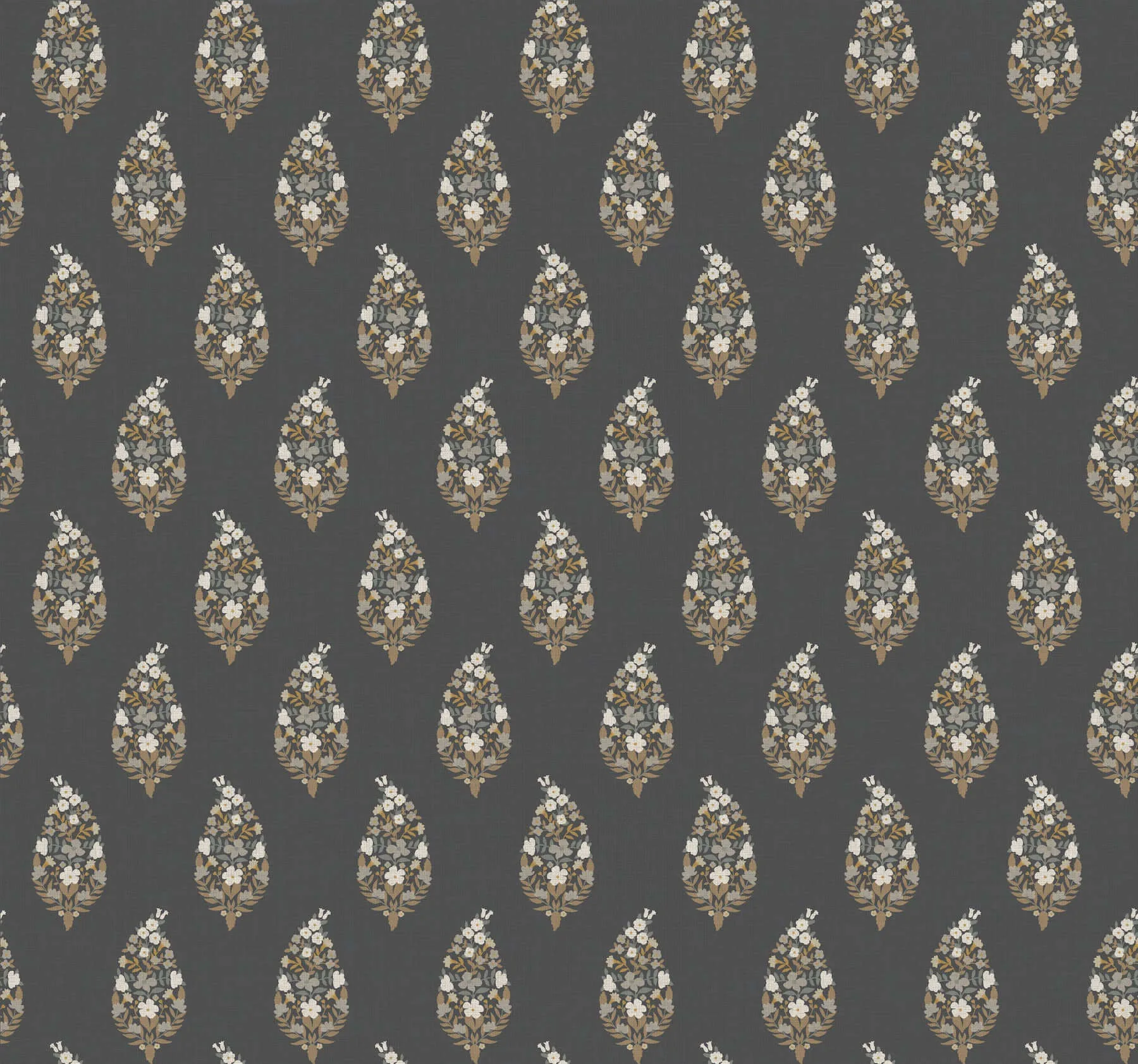 Rifle Paper Co. Paisley wallpaper, color Black, SKU RF7472