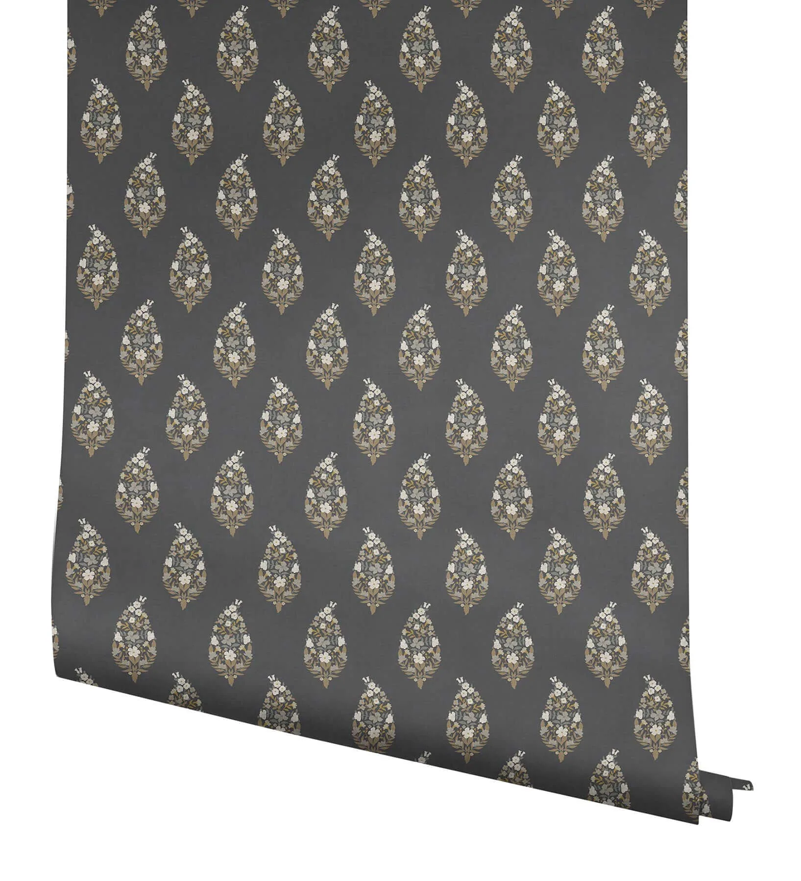 Rifle Paper Co. Paisley - Black Wallpaper | Buy Online Rifle Paper Co. Paisley wallpaper, color Black, SKU RF7472