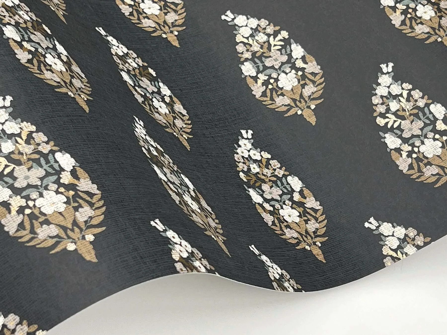 Rifle Paper Co. Paisley - Black Wallpaper | Buy Online Rifle Paper Co. Paisley wallpaper, color Black, SKU RF7472