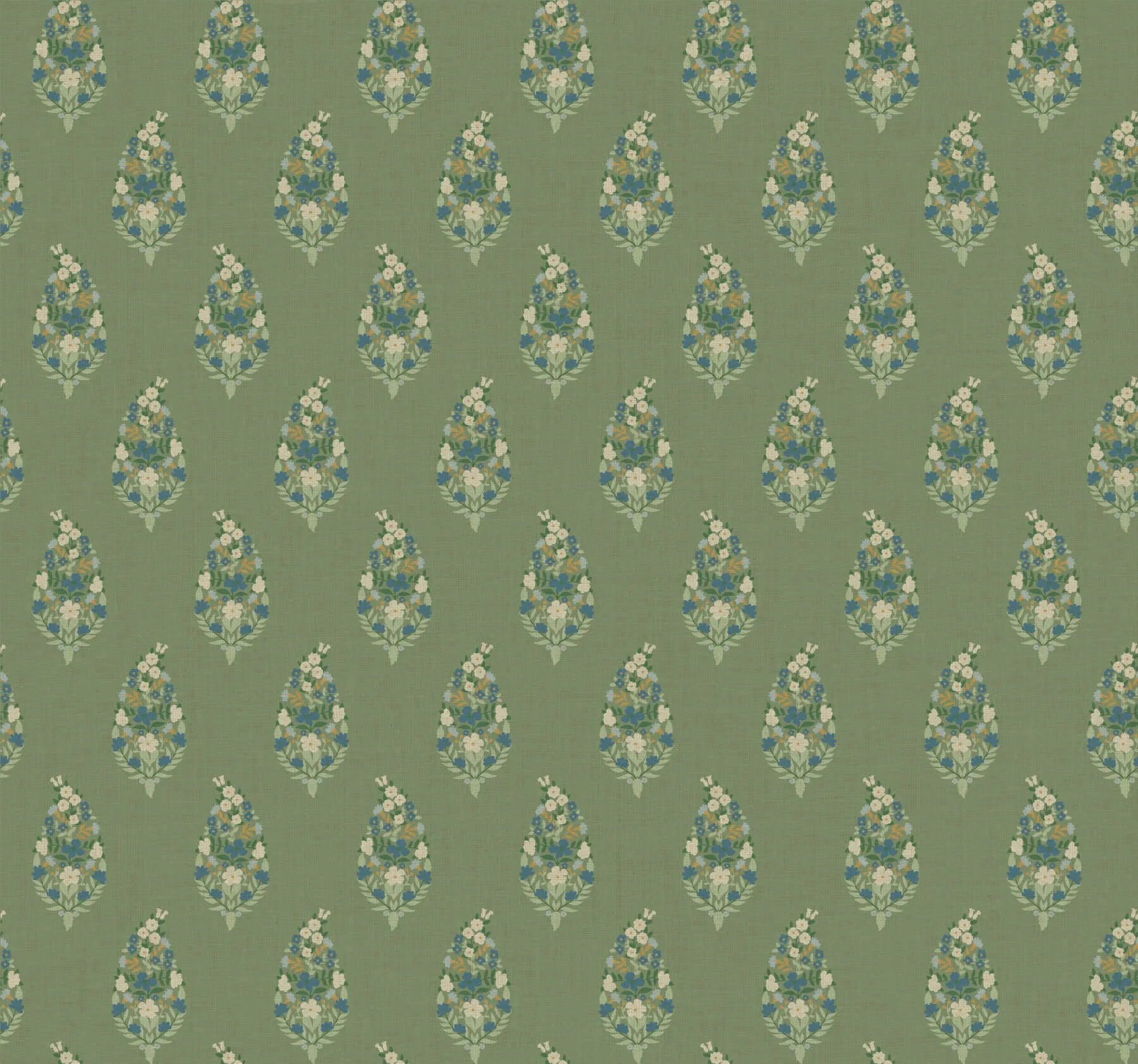 Rifle Paper Co. Paisley wallpaper, color Green, SKU RF7471
