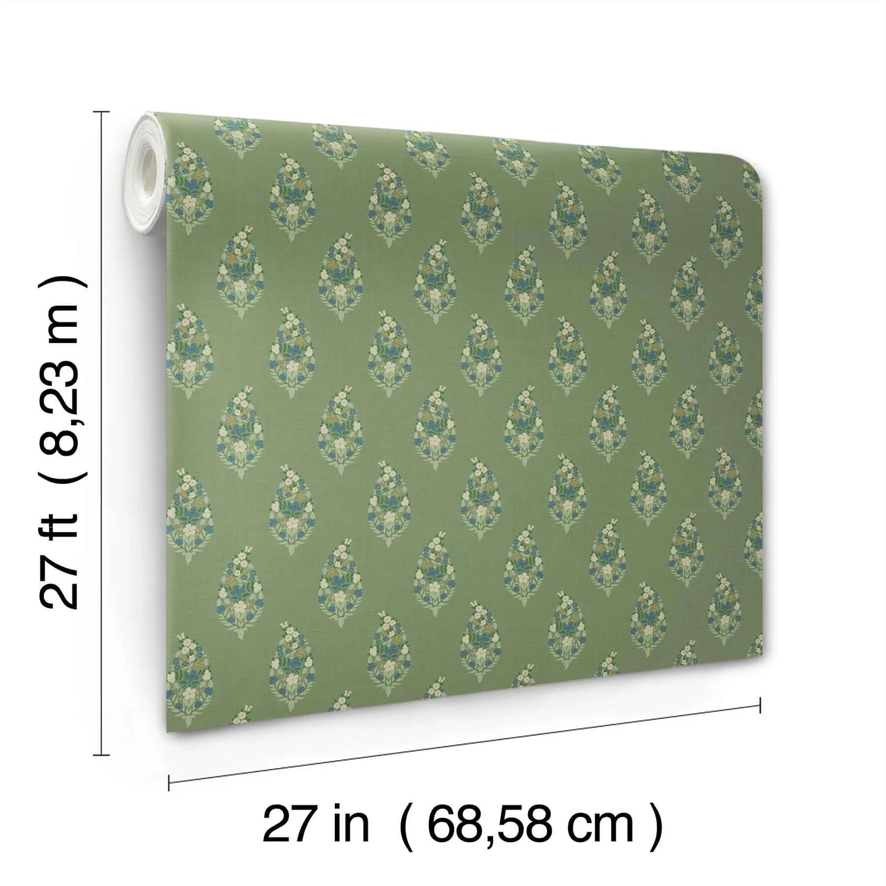 Rifle Paper Co. Paisley - Green Wallpaper | Buy Online Rifle Paper Co. Paisley wallpaper, color Green, SKU RF7471