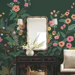 Rifle Paper Co. Peacock - Emerald Wallpaper | Buy Online Rifle Paper Co. Peacock wallpaper, color Emerald, SKU RP7398M