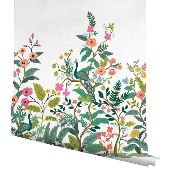 Rifle Paper Co. Peacock wallpaper, color White, SKU RP7397M