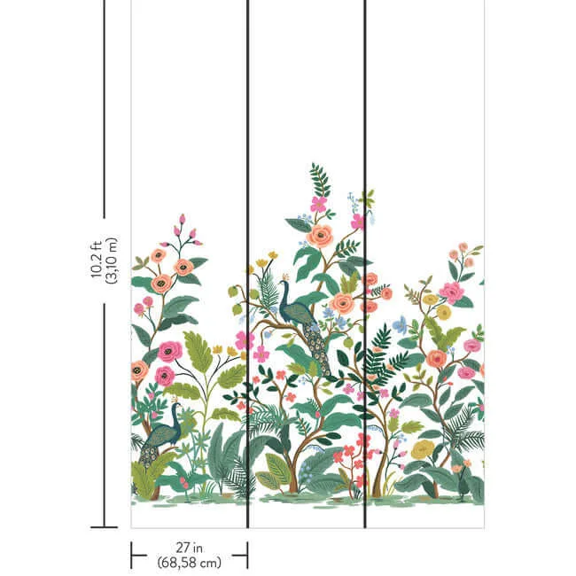 Rifle Paper Co. Peacock wallpaper, color White, SKU RP7397M