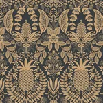 Rifle Paper Co. Pineapple Damask - Black Wallpaper | Buy Online Rifle Paper Co. Pineapple Damask wallpaper, color Black, SKU RF7483