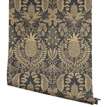 Rifle Paper Co. Pineapple Damask - Black Wallpaper | Buy Online Rifle Paper Co. Pineapple Damask wallpaper, color Black, SKU RF7483