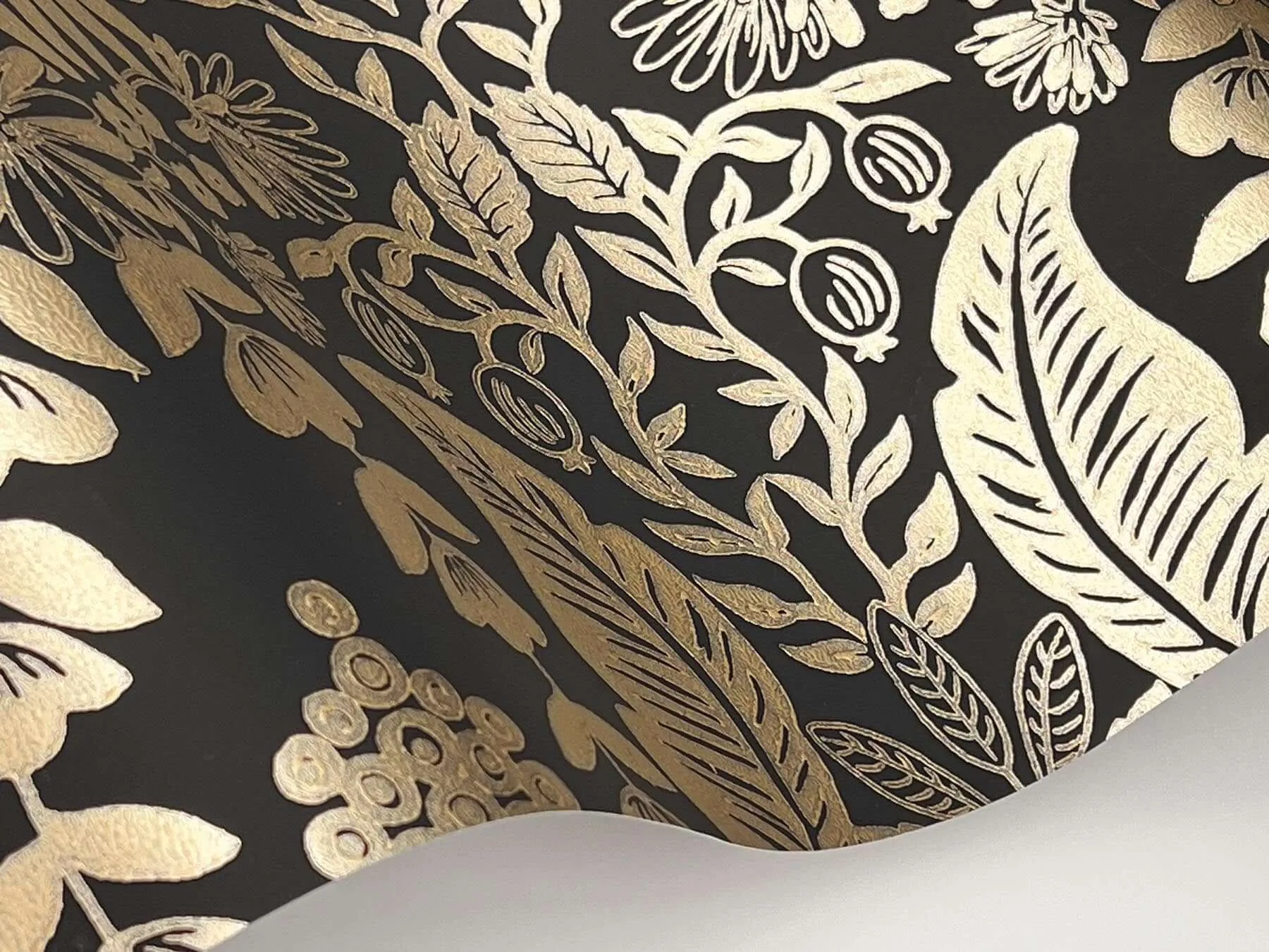 Rifle Paper Co. Pineapple Damask - Black Wallpaper | Buy Online Rifle Paper Co. Pineapple Damask wallpaper, color Black, SKU RF7483