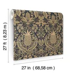 Rifle Paper Co. Pineapple Damask - Black Wallpaper | Buy Online Rifle Paper Co. Pineapple Damask wallpaper, color Black, SKU RF7483