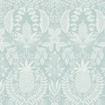 Rifle Paper Co. Pineapple Damask - Light Blue Wallpaper | Buy Online Rifle Paper Co. Pineapple Damask wallpaper, color Light Blue, SKU RF7484