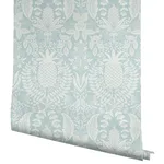 Rifle Paper Co. Pineapple Damask - Light Blue Wallpaper | Buy Online Rifle Paper Co. Pineapple Damask wallpaper, color Light Blue, SKU RF7484