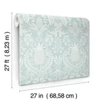 Rifle Paper Co. Pineapple Damask - Light Blue Wallpaper | Buy Online Rifle Paper Co. Pineapple Damask wallpaper, color Light Blue, SKU RF7484
