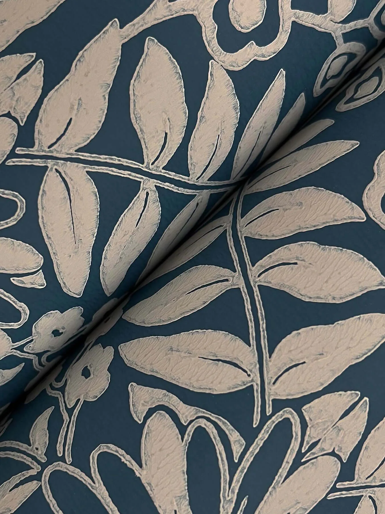 Rifle Paper Co. Pineapple Damask - Navy Wallpaper | Buy Online Rifle Paper Co. Pineapple Damask wallpaper, color Navy, SKU RF7486