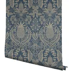 Rifle Paper Co. Pineapple Damask - Navy Wallpaper | Buy Online Rifle Paper Co. Pineapple Damask wallpaper, color Navy, SKU RF7486