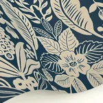 Rifle Paper Co. Pineapple Damask - Navy Wallpaper | Buy Online Rifle Paper Co. Pineapple Damask wallpaper, color Navy, SKU RF7486