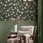 Rifle Paper Co. Roses - Black Wallpaper | Buy Online Rifle Paper Co. Roses wallpaper, color Black, SKU RF7542