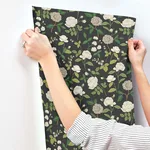 Rifle Paper Co. Roses - Black Wallpaper | Buy Online Rifle Paper Co. Roses wallpaper, color Black, SKU RF7542