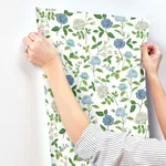Rifle Paper Co. Roses wallpaper, color Blue, SKU RF7543