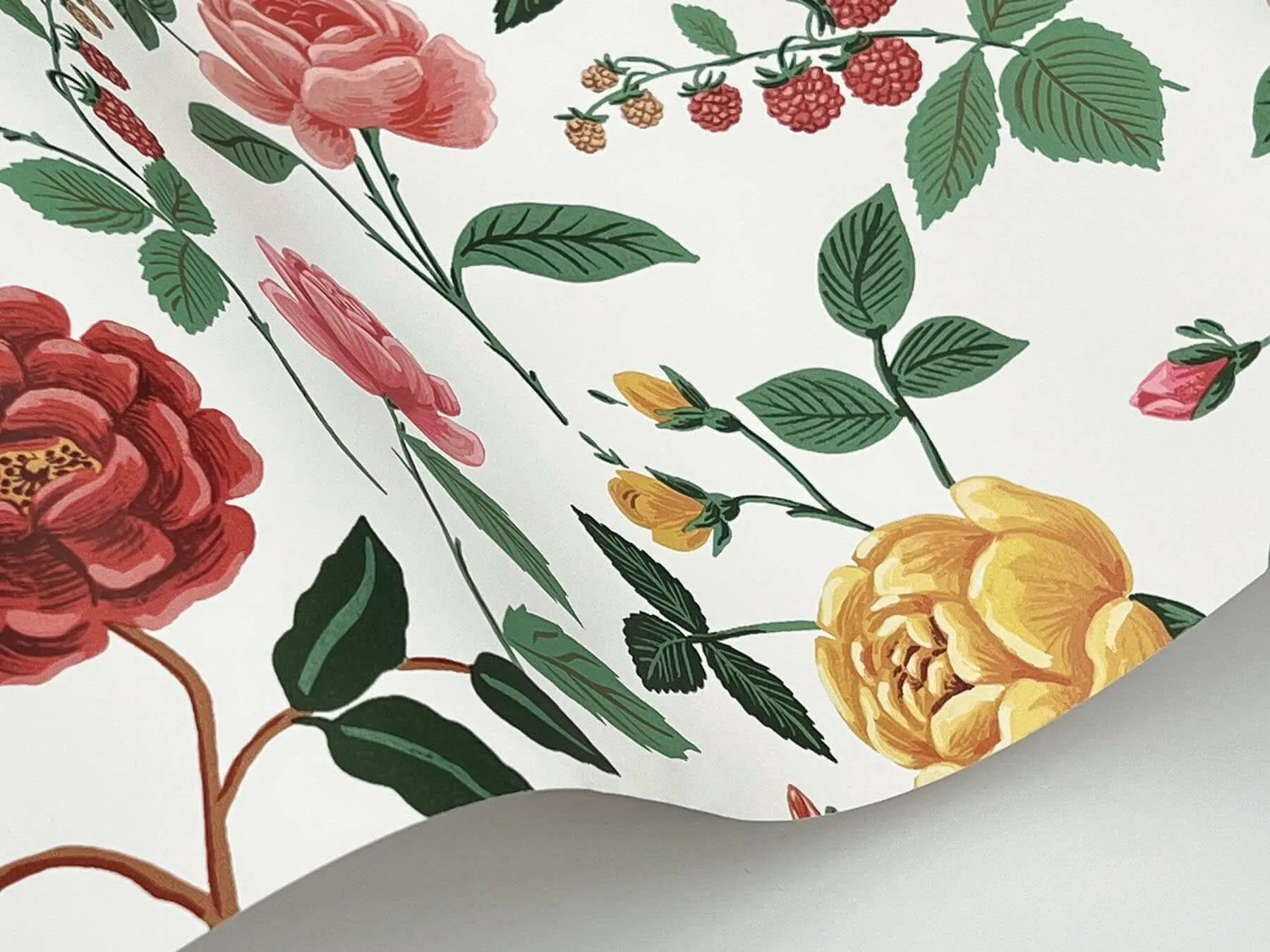 Rifle Paper Co. Roses wallpaper, color Blush, SKU RF7546