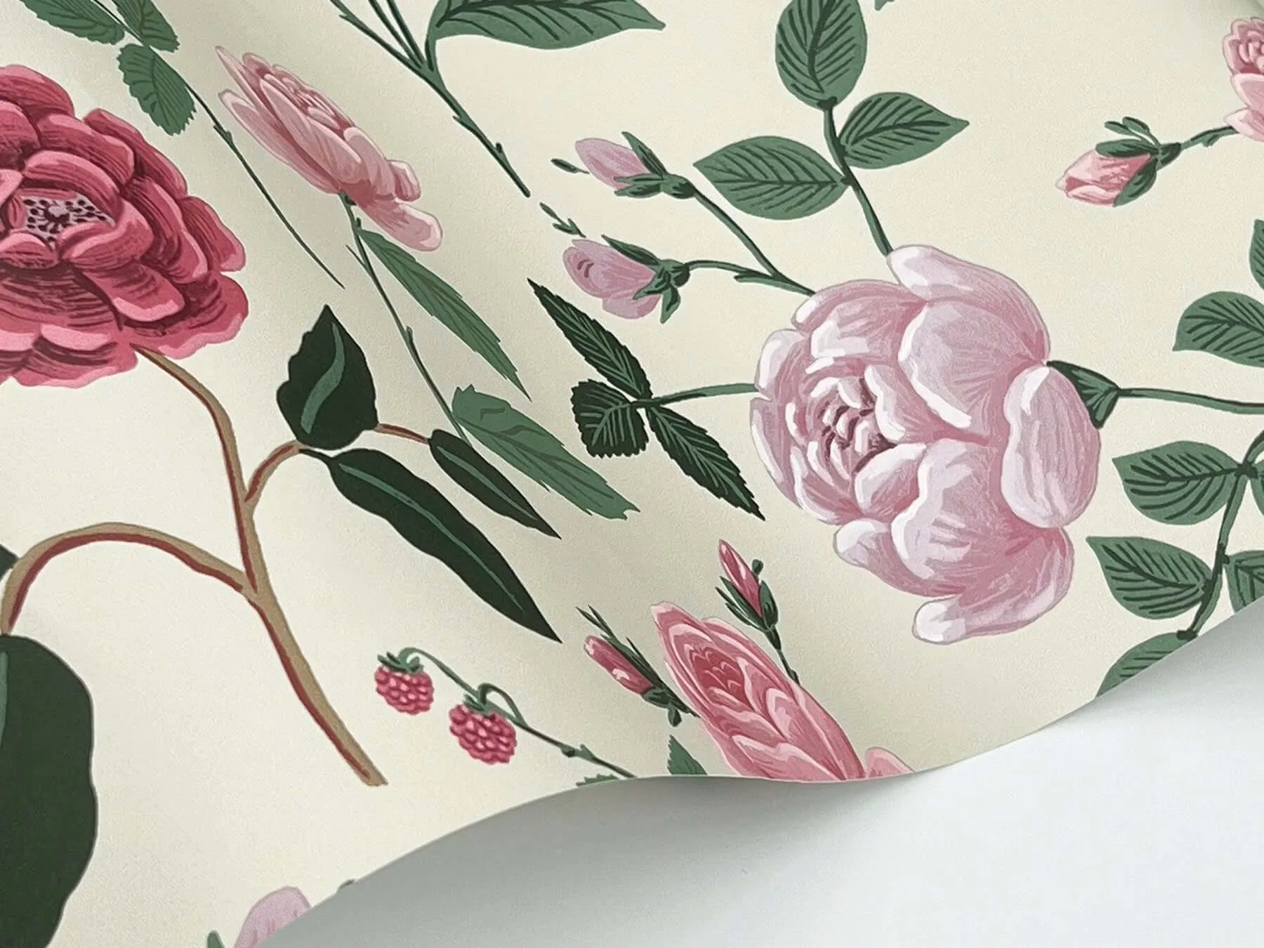 Rifle Paper Co. Roses - Linen Wallpaper | Buy Online Rifle Paper Co. Roses wallpaper, color Linen, SKU RF7541
