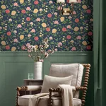 Rifle Paper Co. Roses - Navy Wallpaper | Buy Online Rifle Paper Co. Roses wallpaper, color Navy, SKU RF7544