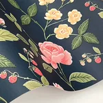 Rifle Paper Co. Roses - Navy Wallpaper | Buy Online Rifle Paper Co. Roses wallpaper, color Navy, SKU RF7544
