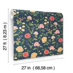 Rifle Paper Co. Roses - Navy Wallpaper | Buy Online Rifle Paper Co. Roses wallpaper, color Navy, SKU RF7544