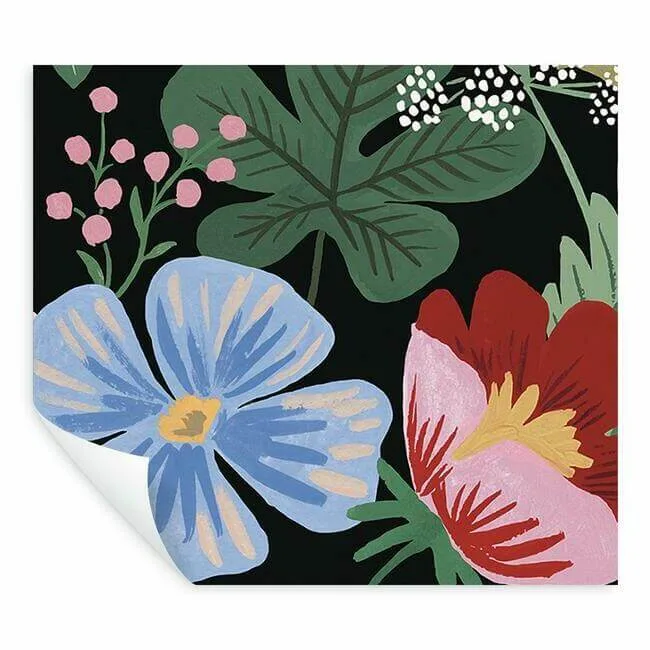 Rifle Paper Co. Strawberry Fields - Black Wallpaper | Buy Online Rifle Paper Co. Strawberry Fields wallpaper, color Black, SKU PSW1333M