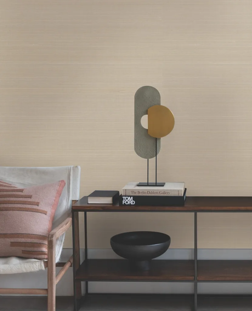 Ronald Redding Abaca Weave wallpaper, color Beige, SKU GL0501GV