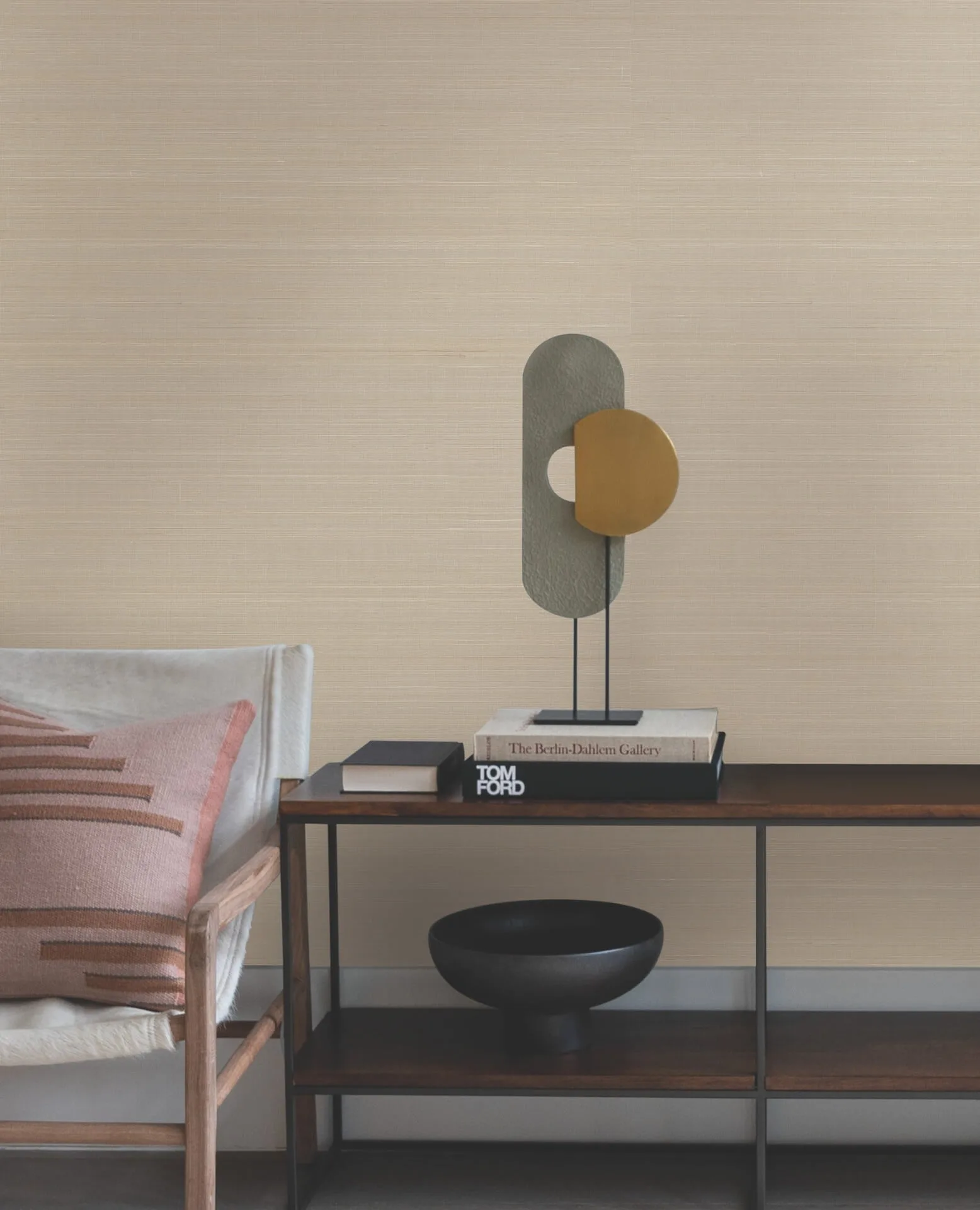 Ronald Redding Abaca Weave wallpaper, color Beige, SKU GL0501GV