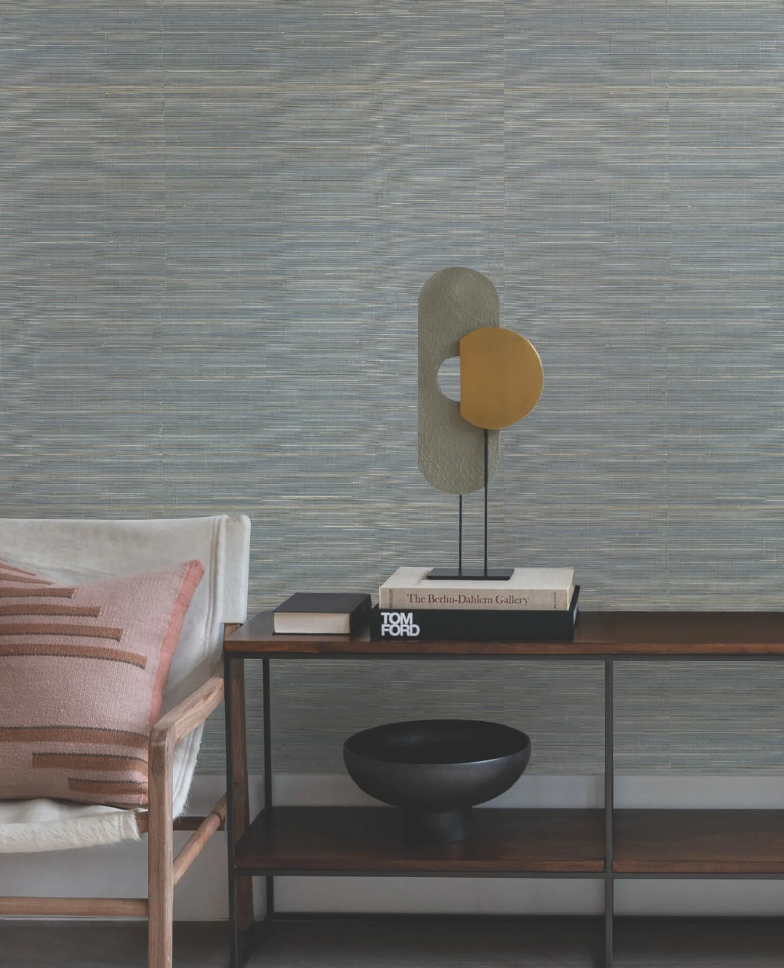 Ronald Redding Abaca Weave wallpaper, color Blue, SKU GL0503GV