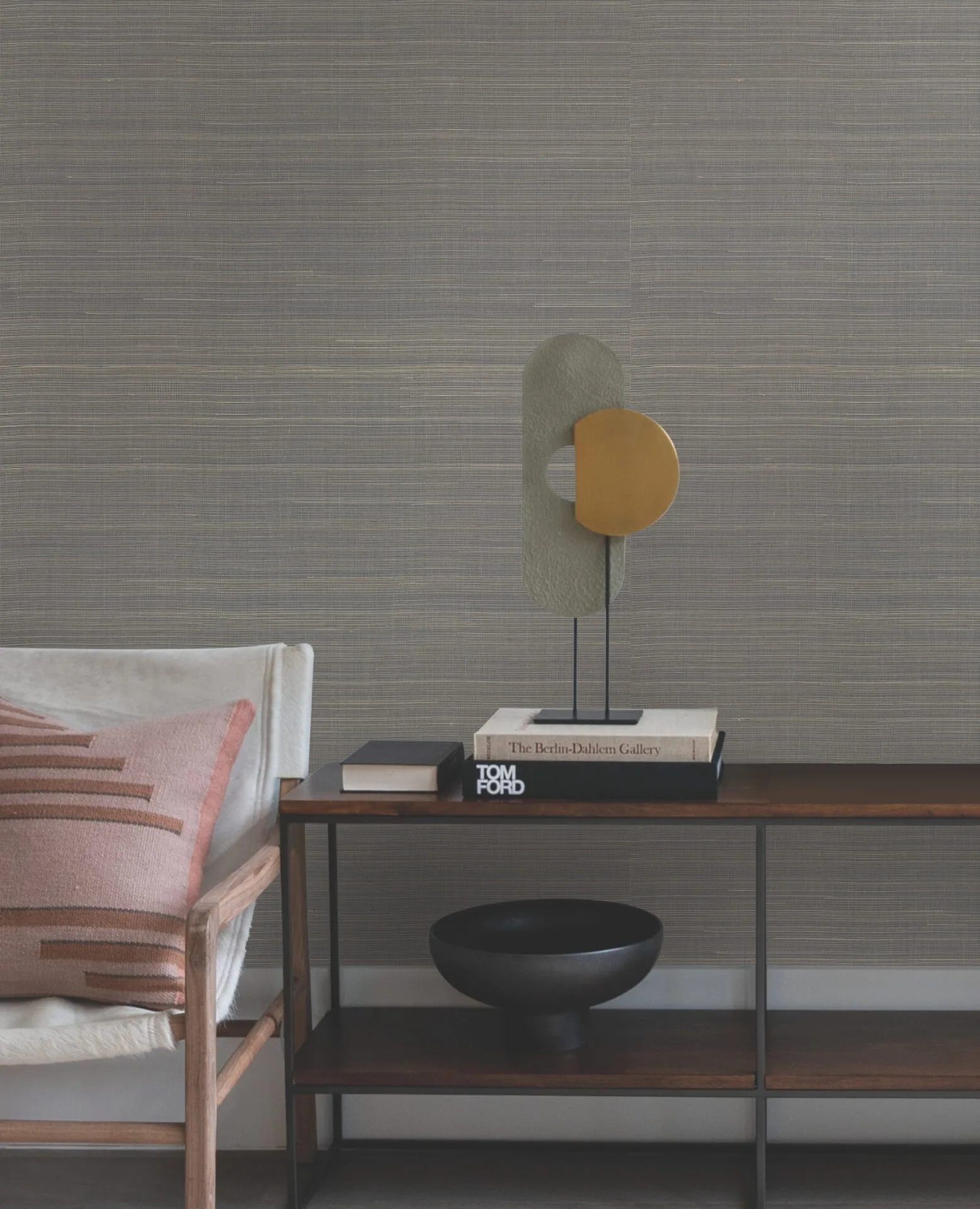 Ronald Redding Abaca Weave - Charcoal Wallpaper | Buy Online Ronald Redding Abaca Weave wallpaper, color Charcoal, SKU GL0504GV