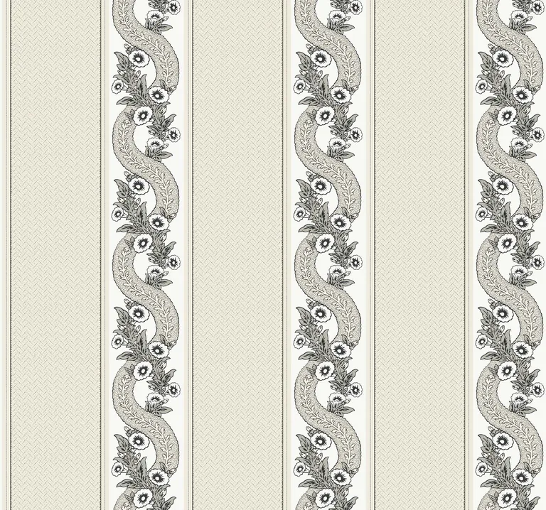 Ronald Redding Abbey's Garland wallpaper, color Black & White, SKU MX9691