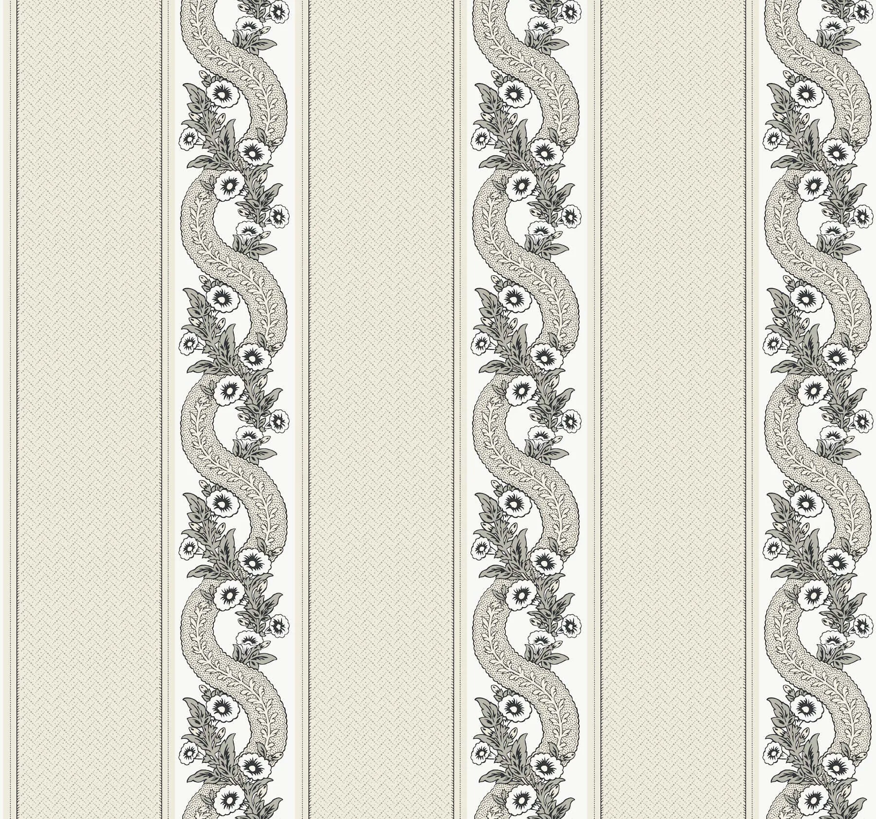 Ronald Redding Abbey's Garland wallpaper, color Black & White, SKU MX9691
