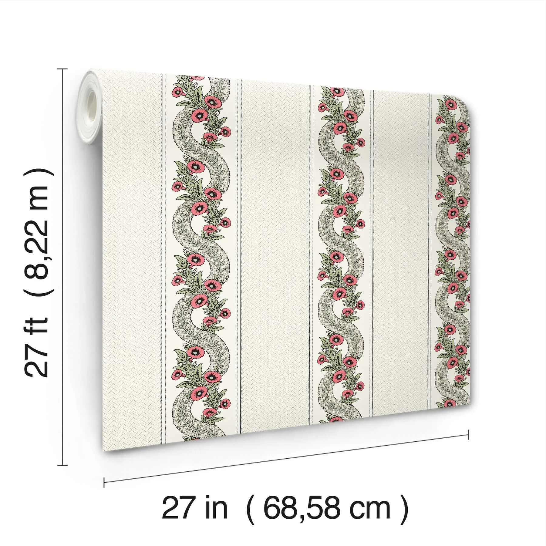 Ronald Redding Abbey's Garland - Red & Green Wallpaper | Buy Online Ronald Redding Abbey's Garland wallpaper, color Red & Green, SKU MX9693