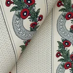 Ronald Redding Abbey's Garland wallpaper, color Ruby, SKU MX9694