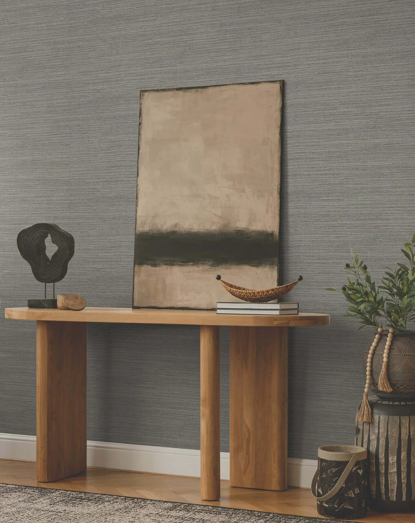 Ronald Redding Amyra Silk - Charcoal Wallpaper | Buy Online Ronald Redding Amyra Silk wallpaper, color Charcoal, SKU ZA8097N