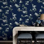 Ronald Redding April Blossom wallpaper, color Navy, SKU ZA8071