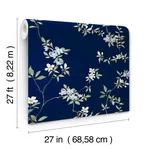 Ronald Redding April Blossom wallpaper, color Navy, SKU ZA8071