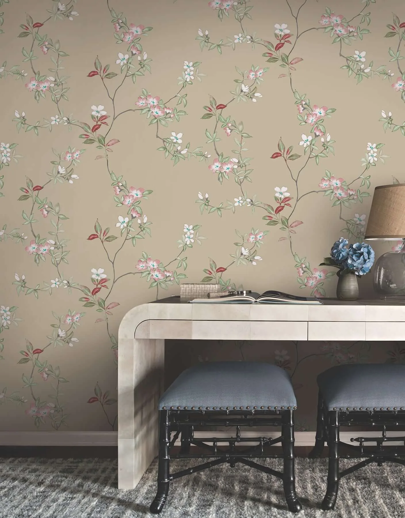 Ronald Redding April Blossom wallpaper, color Sand, SKU ZA8073