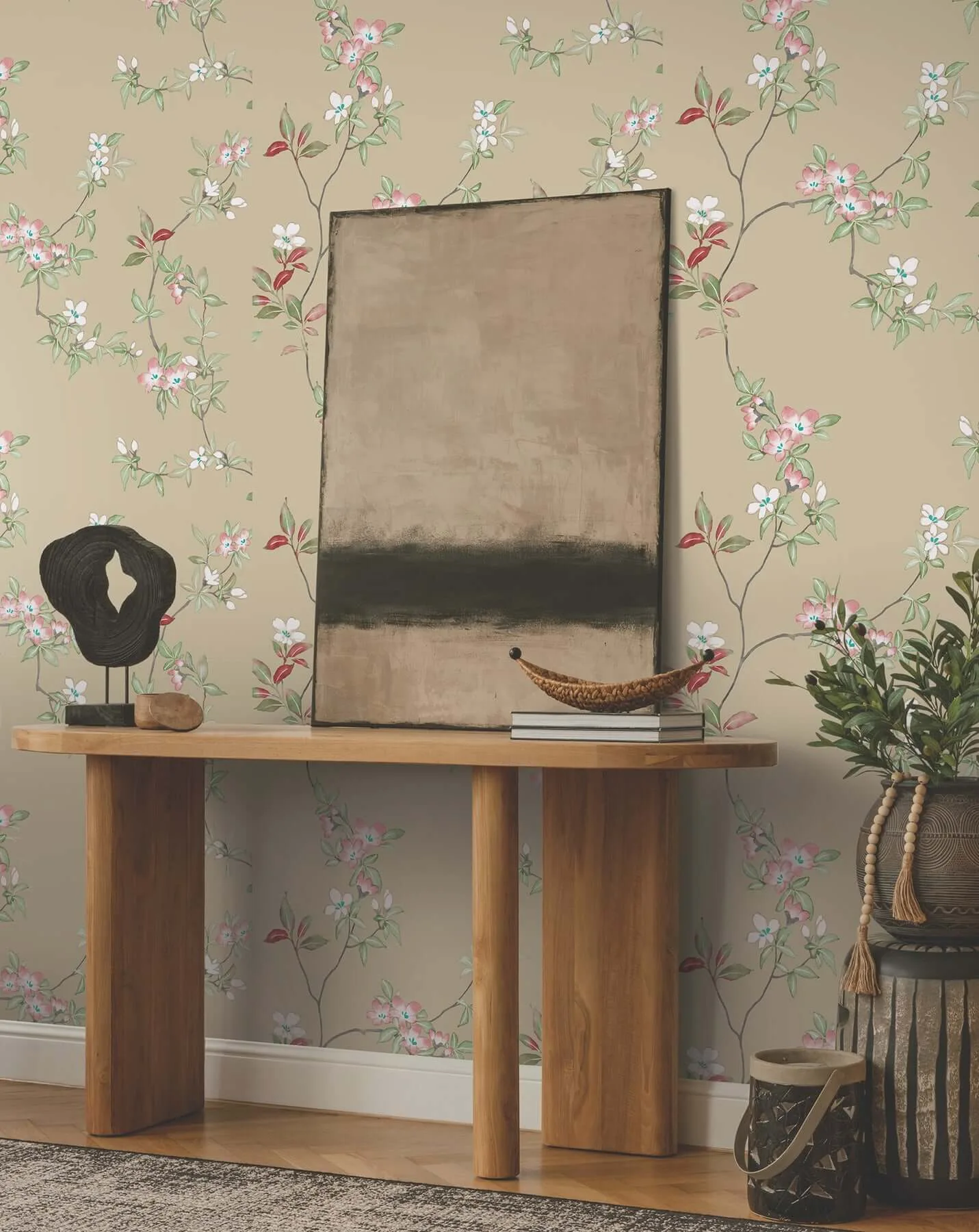 Ronald Redding April Blossom - Sand Wallpaper | Buy Online Ronald Redding April Blossom wallpaper, color Sand, SKU ZA8073