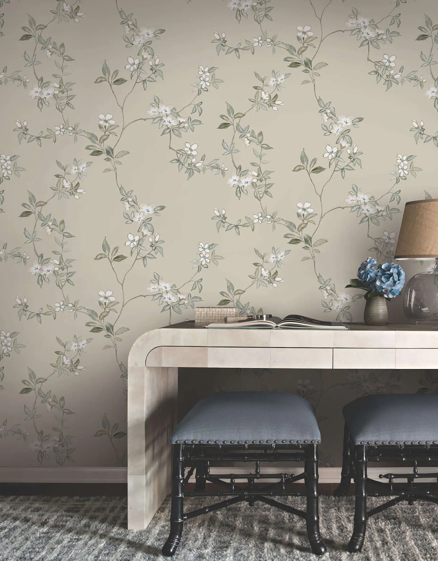 Ronald Redding April Blossom wallpaper, color Taupe, SKU ZA8075