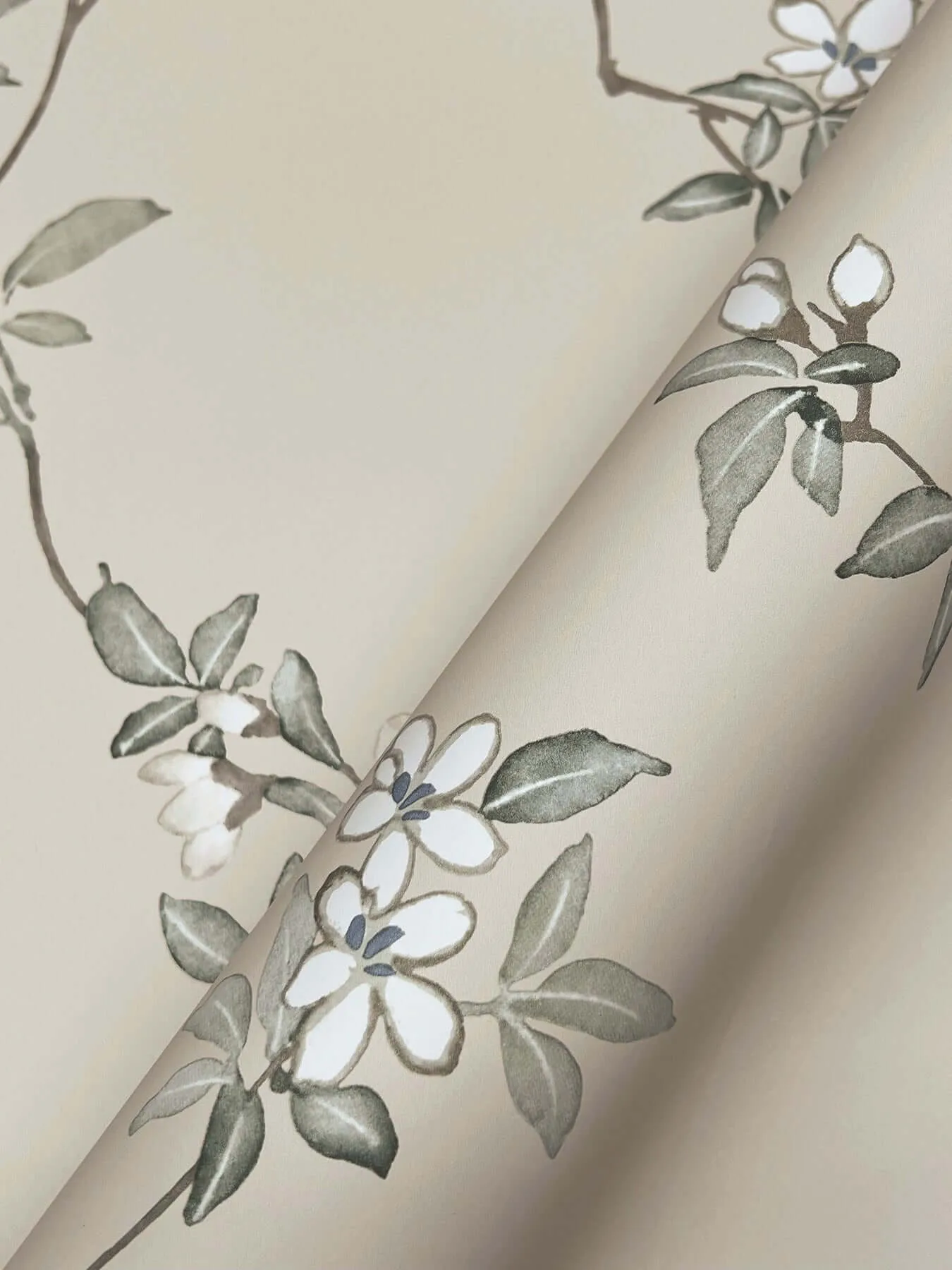 Ronald Redding April Blossom - Taupe Wallpaper | Buy Online Ronald Redding April Blossom wallpaper, color Taupe, SKU ZA8075