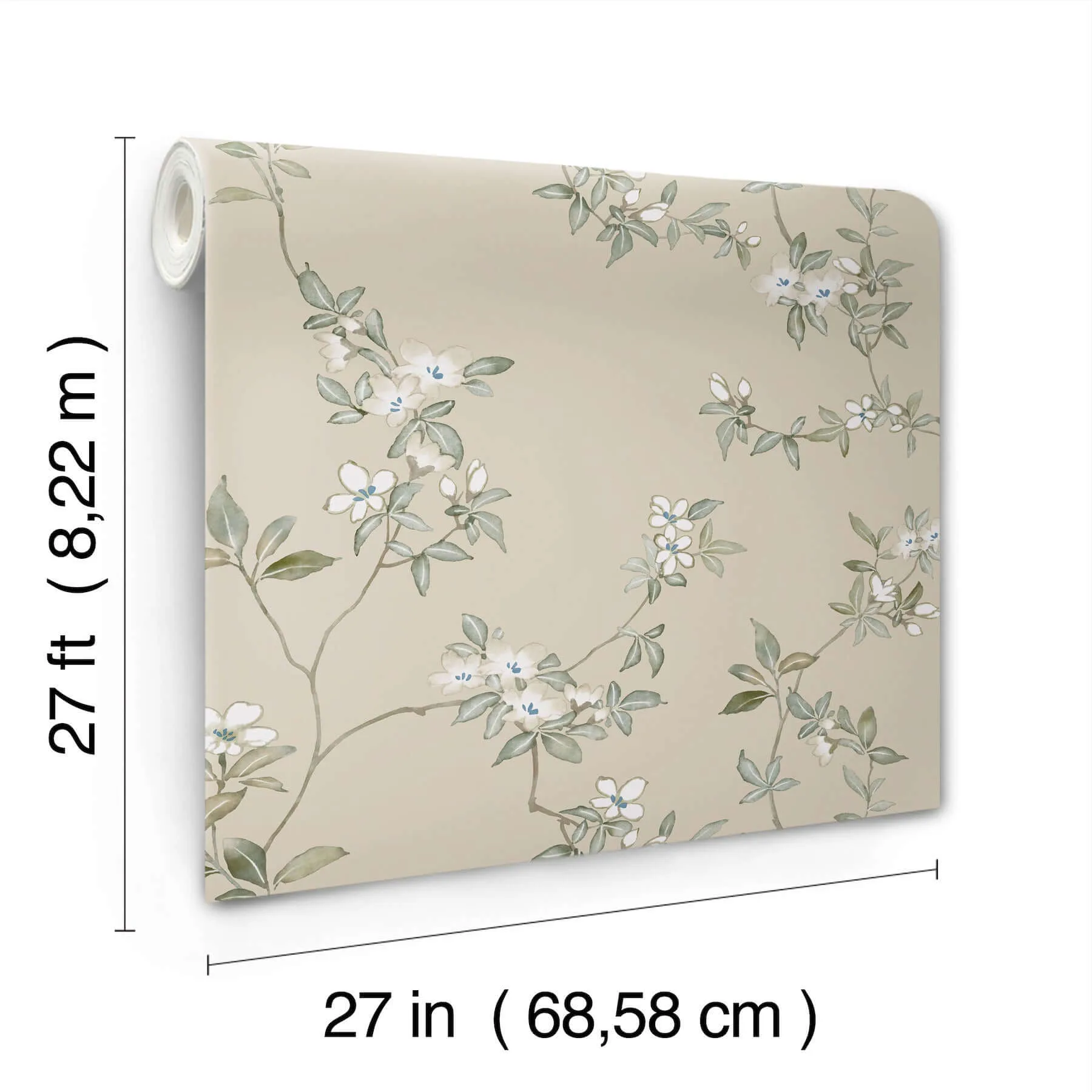 Ronald Redding April Blossom - Taupe Wallpaper | Buy Online Ronald Redding April Blossom wallpaper, color Taupe, SKU ZA8075