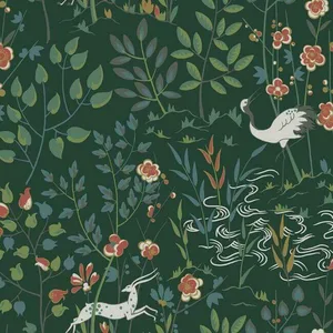 Ronald Redding Aspen wallpaper, color Dark Green, SKU HO2126