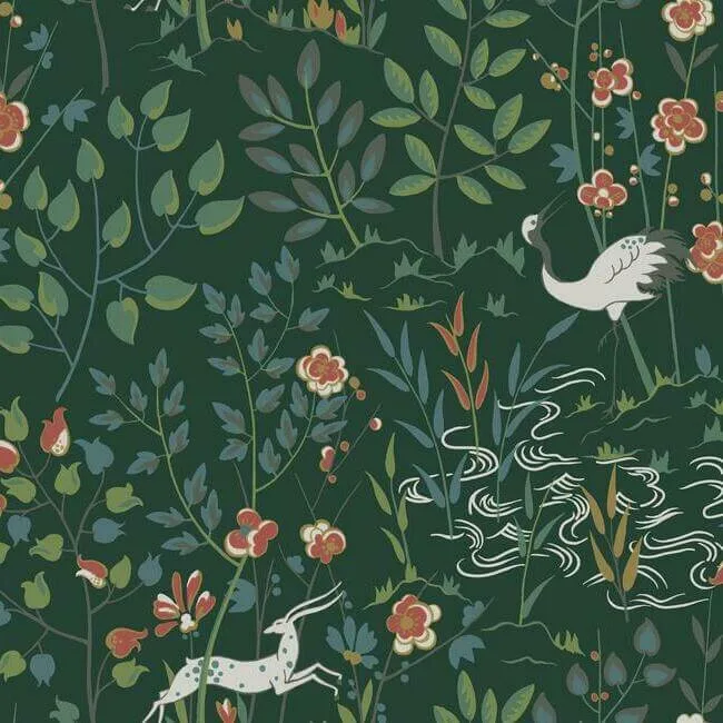 Ronald Redding Aspen wallpaper, color Dark Green, SKU HO2126