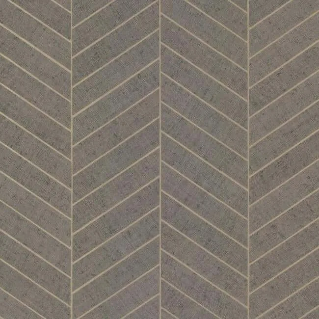 Ronald Redding Atelier Herringbone wallpaper, color Grey, SKU HO2110